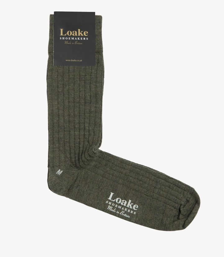 LOAKE RIB SOCKS OLIVE