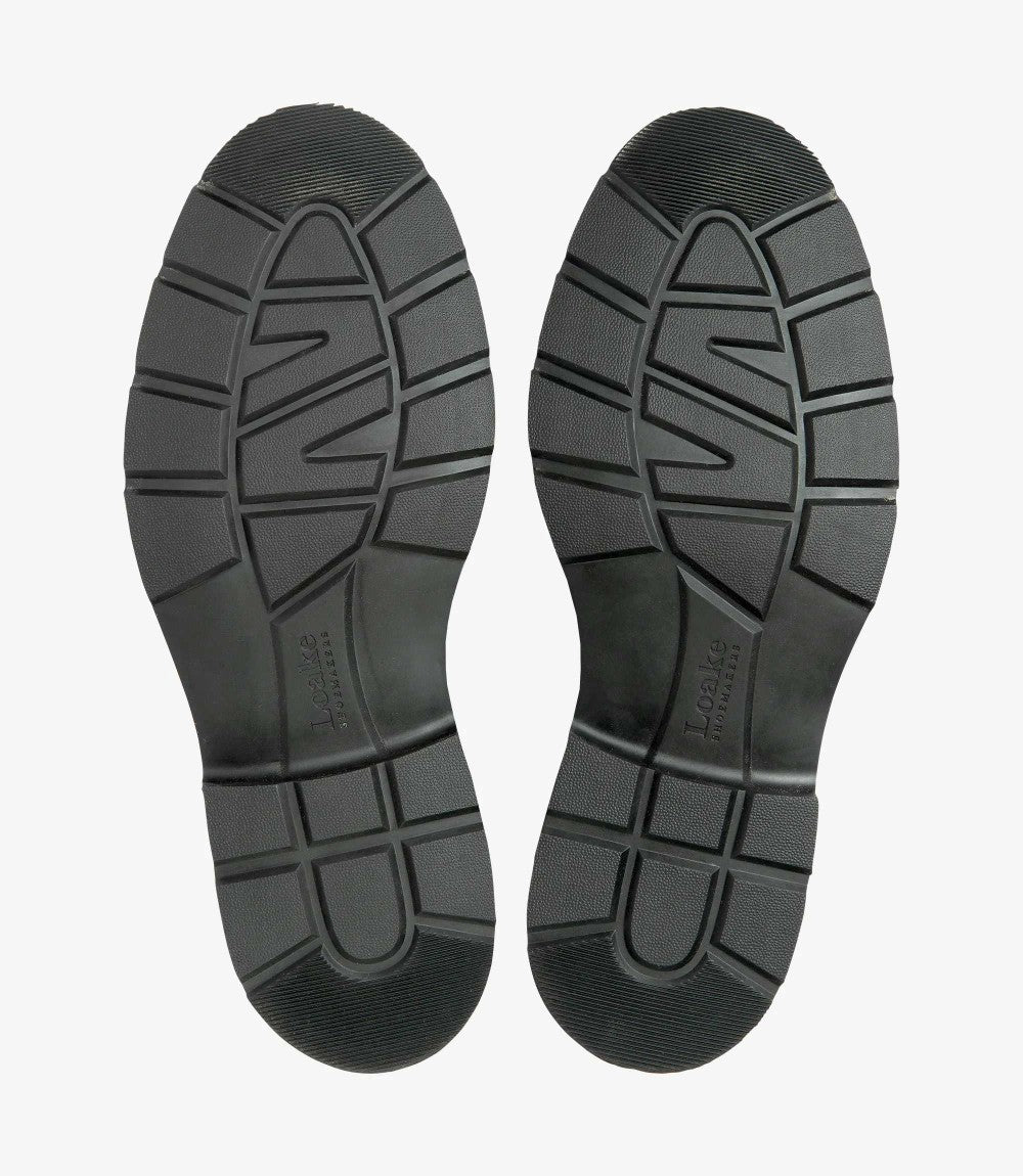 LOAKE RYDE BLACK DERBY RUBBER SOLE F-MEDIUM