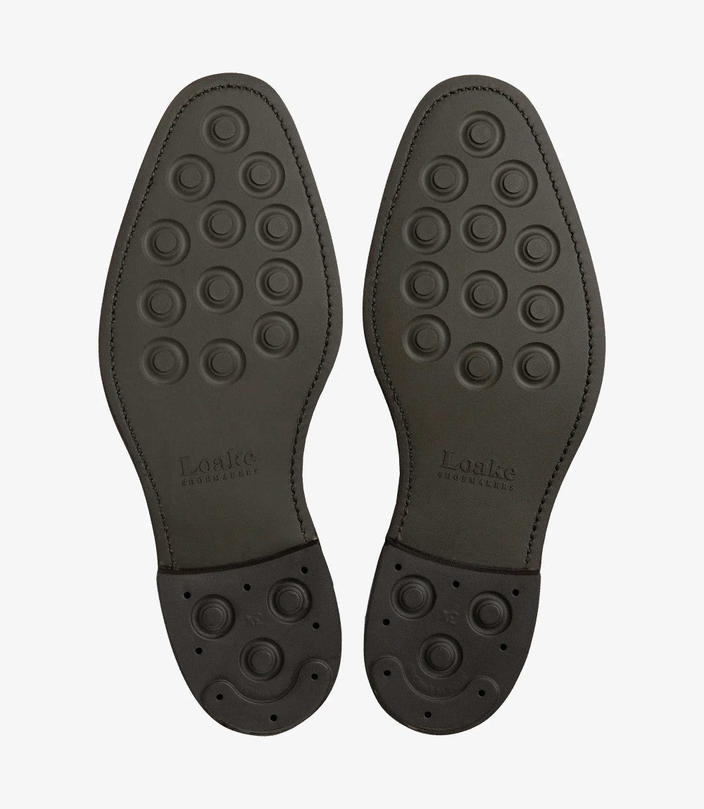LOAKE RYDE DARK BROWN DERBY RUBBER SOLE F-MEDIUM