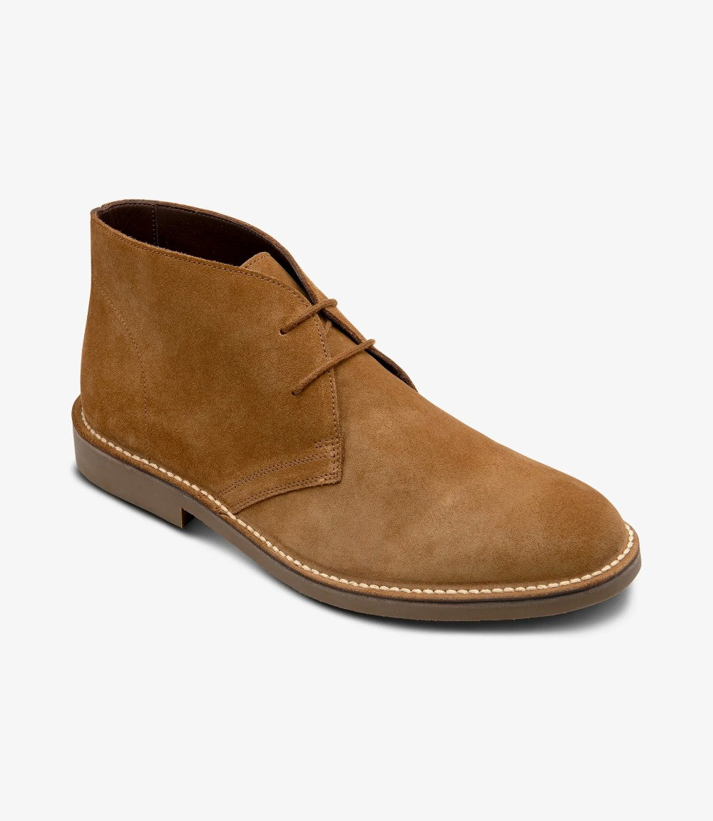 LOAKE SAHARA CHESTNUT SUEDE DERBY BOOT RUBBER SOLE F-MEDIUM