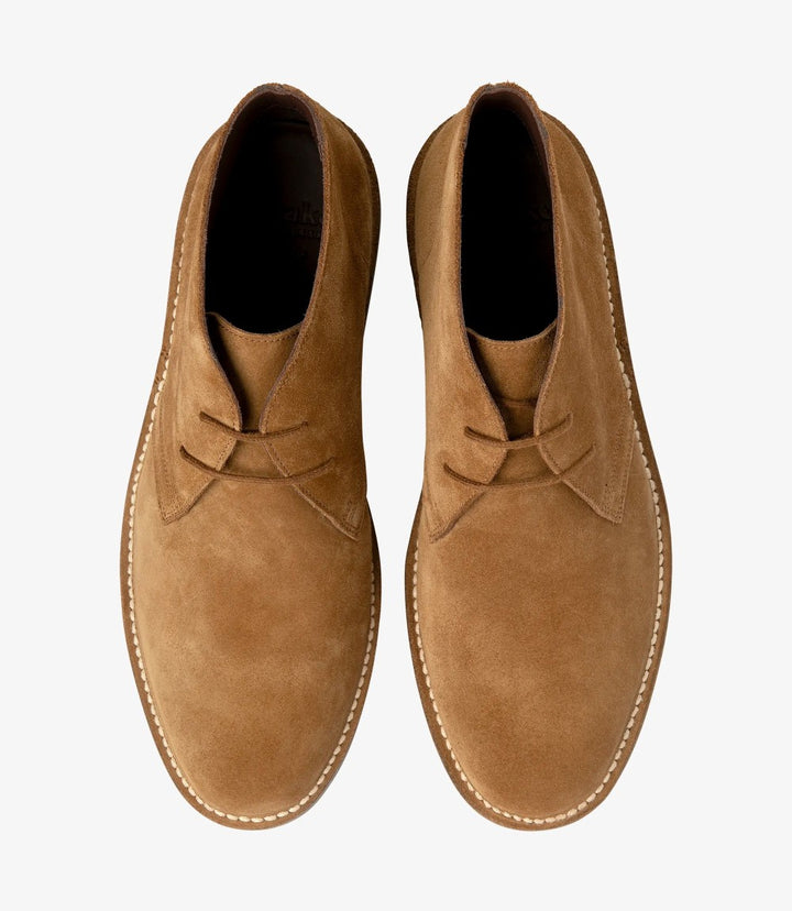 LOAKE SAHARA CHESTNUT SUEDE DERBY BOOT RUBBER SOLE F-MEDIUM