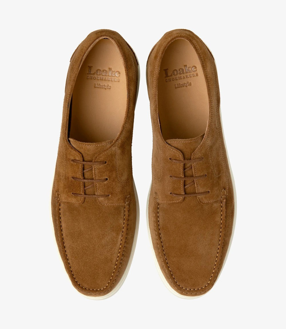 LOAKE SARDINIA CHESTNUT SUEDE RUBBER SOLE F-MEDIUM