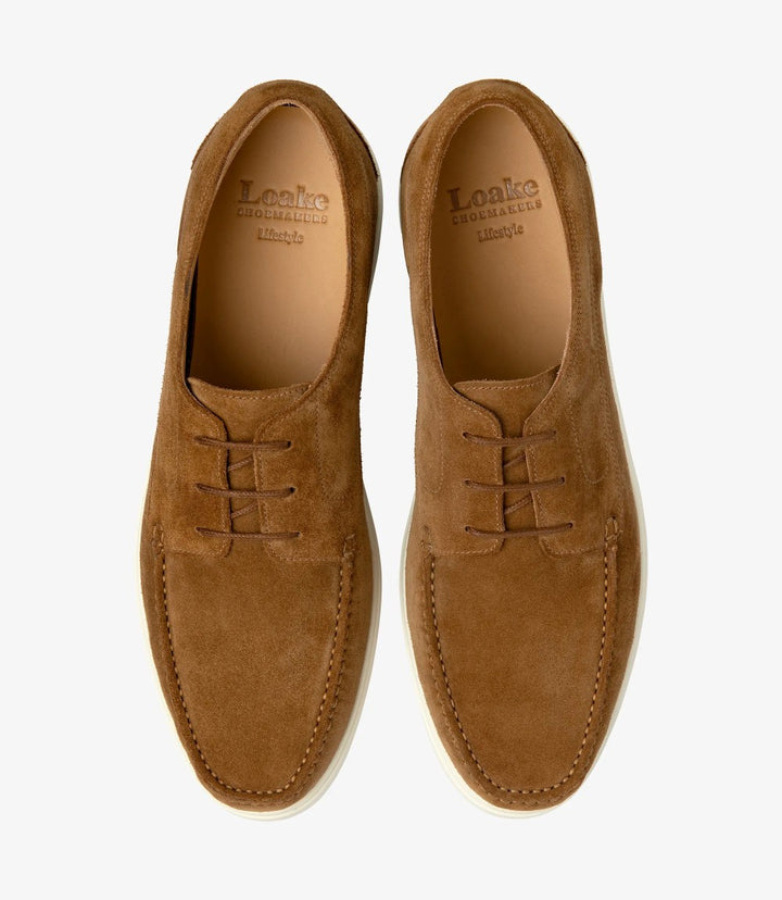 LOAKE SARDINIA CHESTNUT SUEDE RUBBER SOLE F-MEDIUM