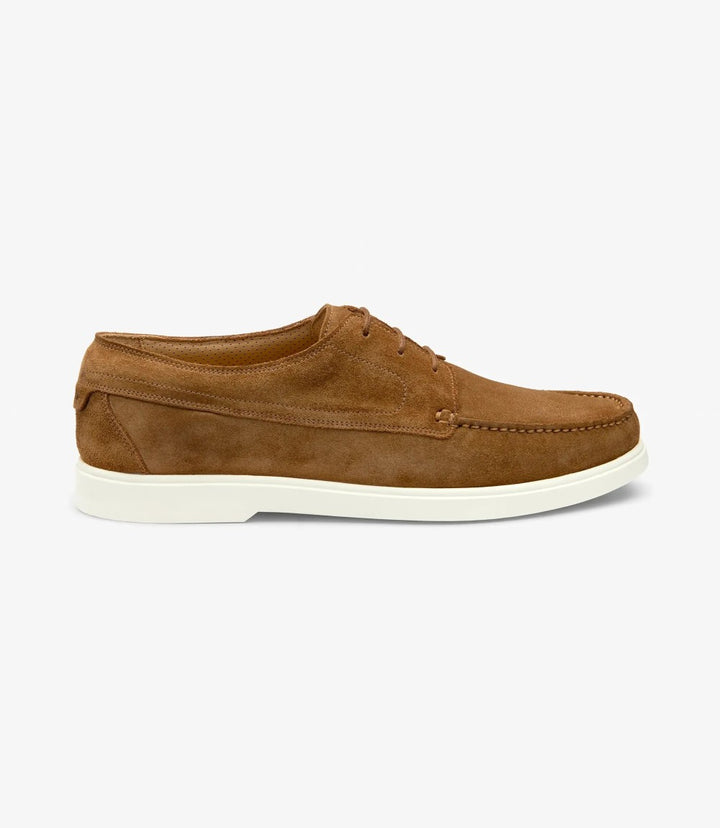 LOAKE SARDINIA CHESTNUT SUEDE RUBBER SOLE F-MEDIUM