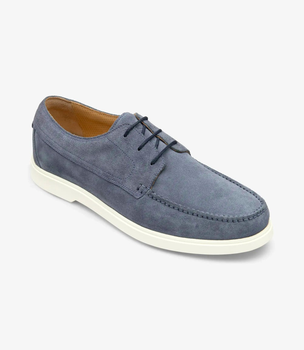 LOAKE SARDINIA LIGHT BLUE SUEDE RUBBER SOLE F-MEDIUM