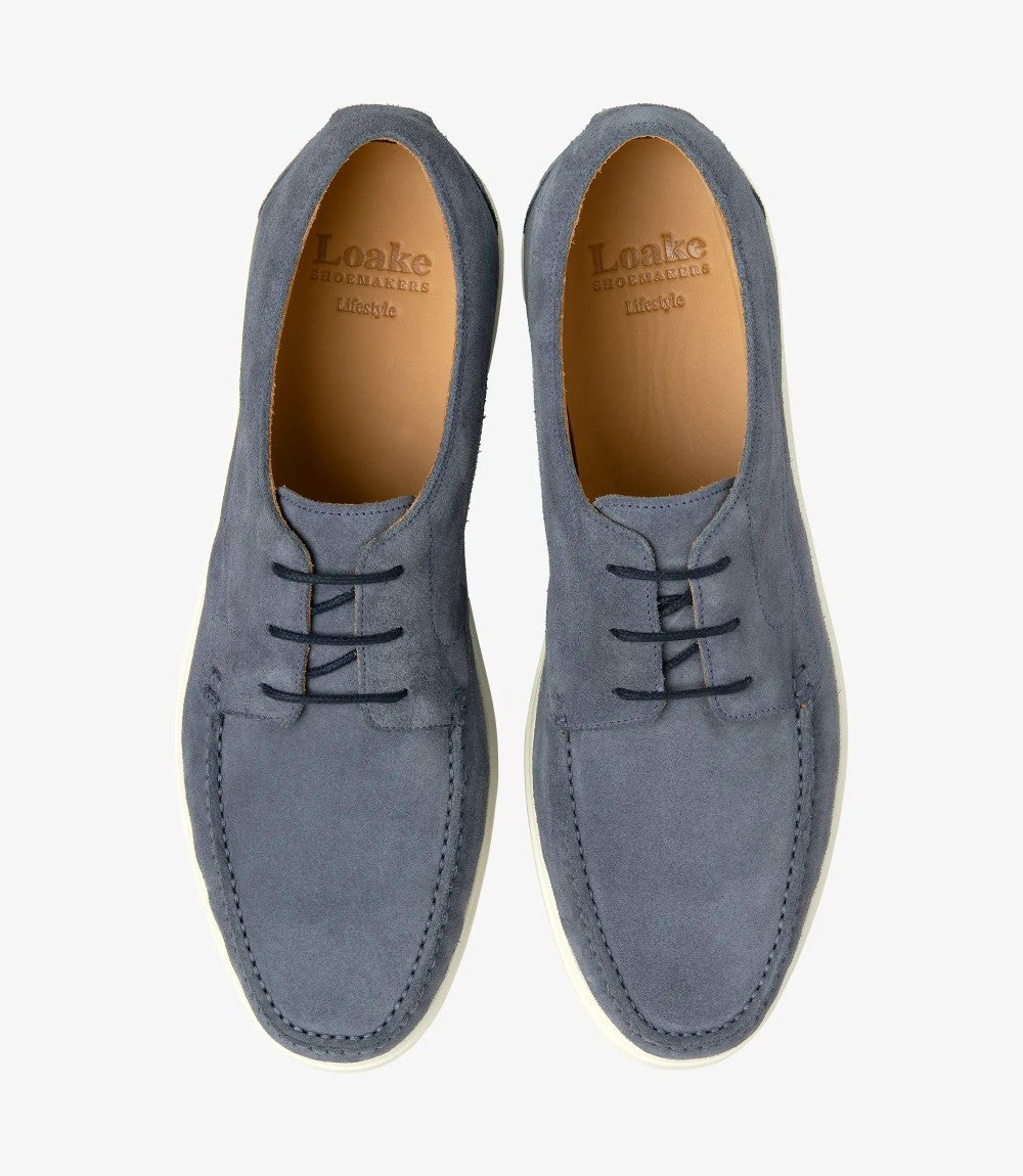 LOAKE SARDINIA LIGHT BLUE SUEDE RUBBER SOLE F-MEDIUM