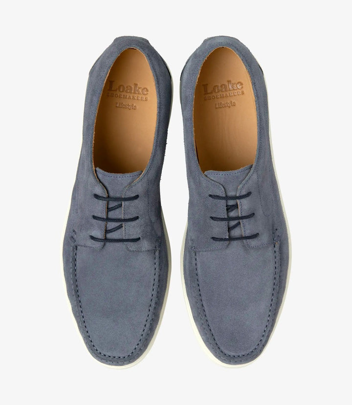 LOAKE SARDINIA LIGHT BLUE SUEDE RUBBER SOLE F-MEDIUM