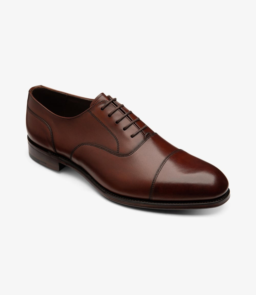 LOAKE STONEGATE MAHOGANY-DIS OXFORD TOE CAP LEATHER SOLE F-MEDIUM