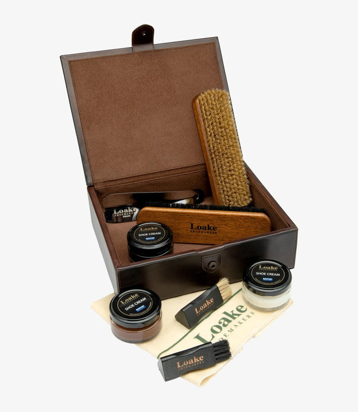 LOAKE VALET BOX POLISH KIT DARK BROWN
