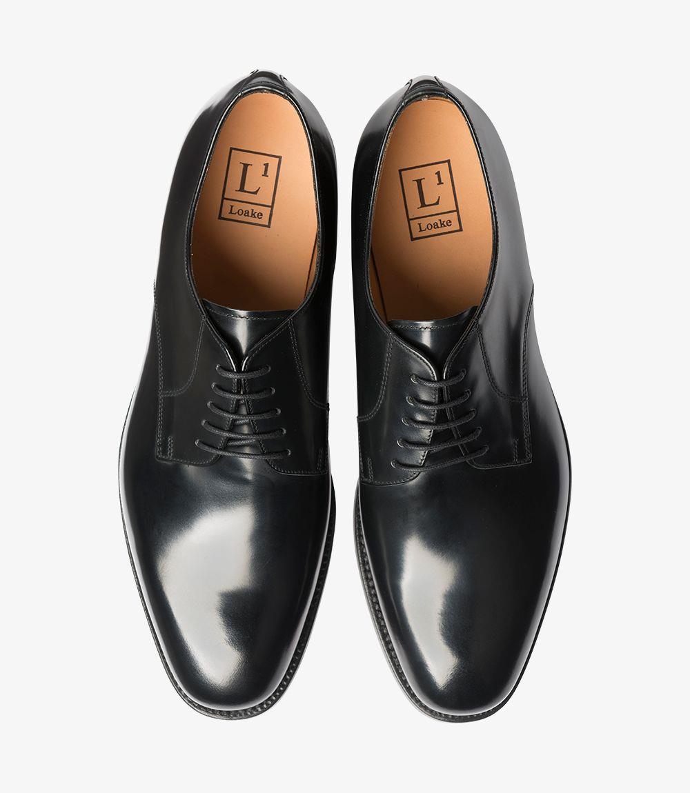 LOAKE 205 BLACK DERBY LEATHER SOLE F-MEDIUM