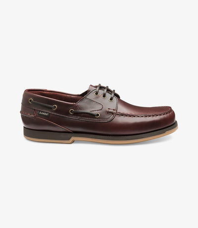 LOAKE 521-DIS BURGUNDY BOAT SHOES