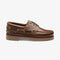 LOAKE 522 BROWN BOAT SHOE RUBBER SOLE F-MEDIUM