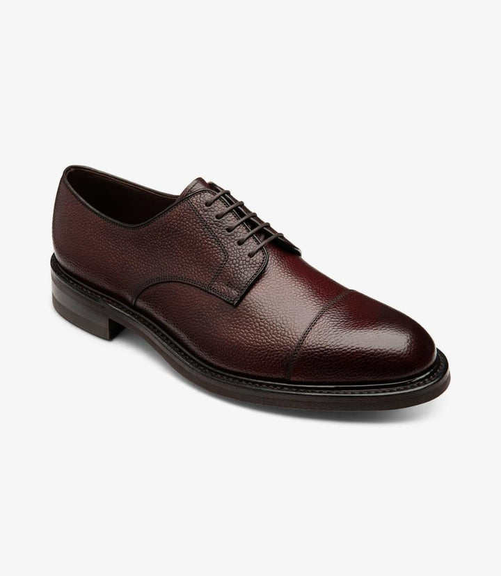 LOAKE AMPLEFORTH ROSEWOOD DERBY TOE CAP RUBBER SOLE F-MEDIUM