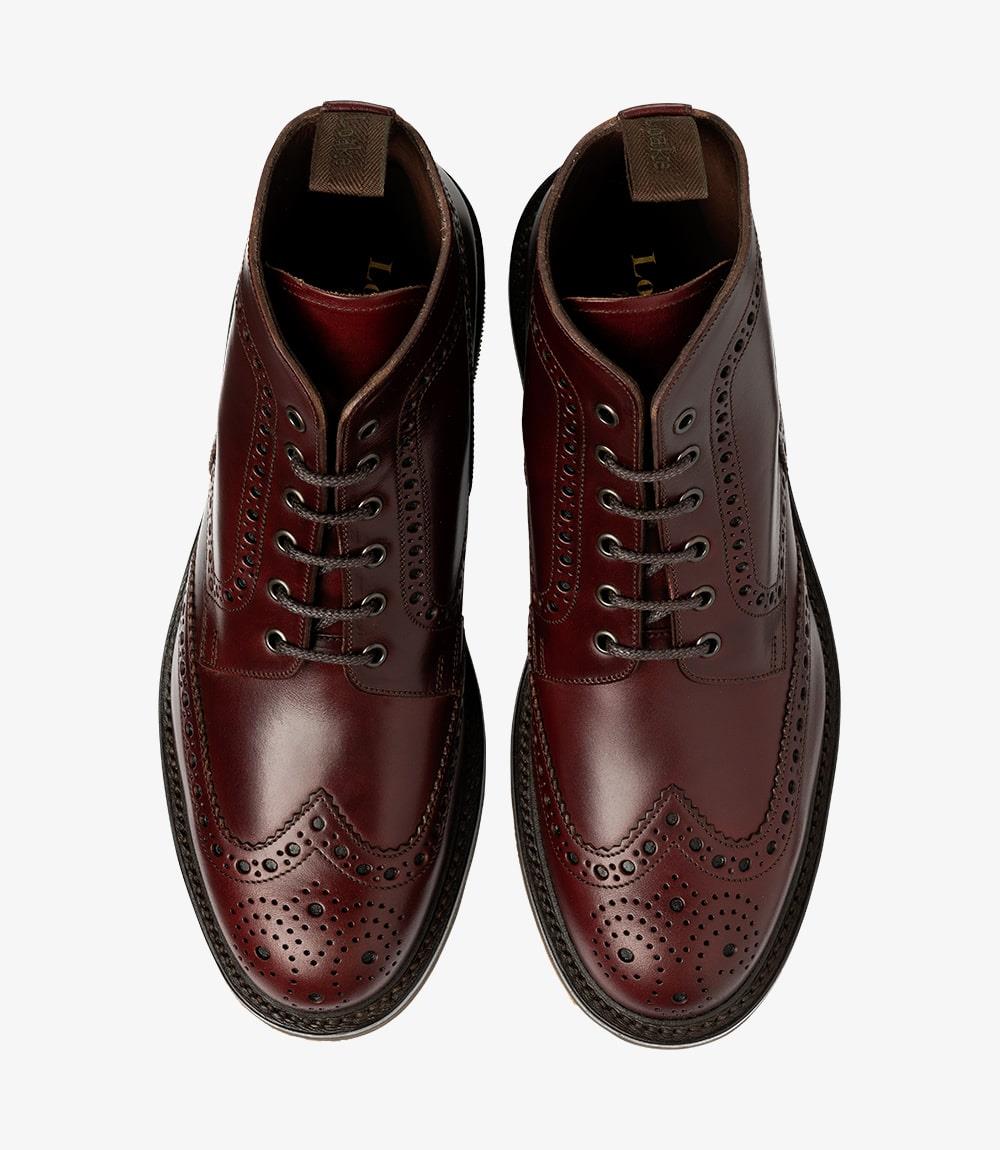 Burgundy brogue hot sale shoes