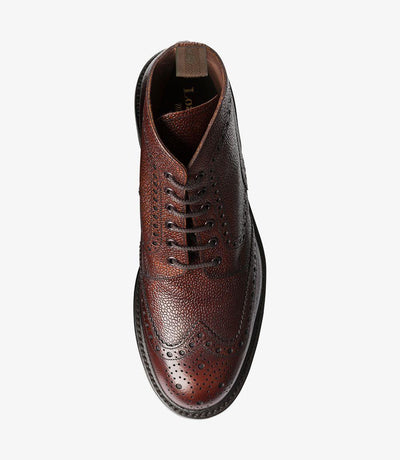 LOAKE BEDALE OXBLOOD BROGUE BOOT RUBBER SOLE G-WIDE