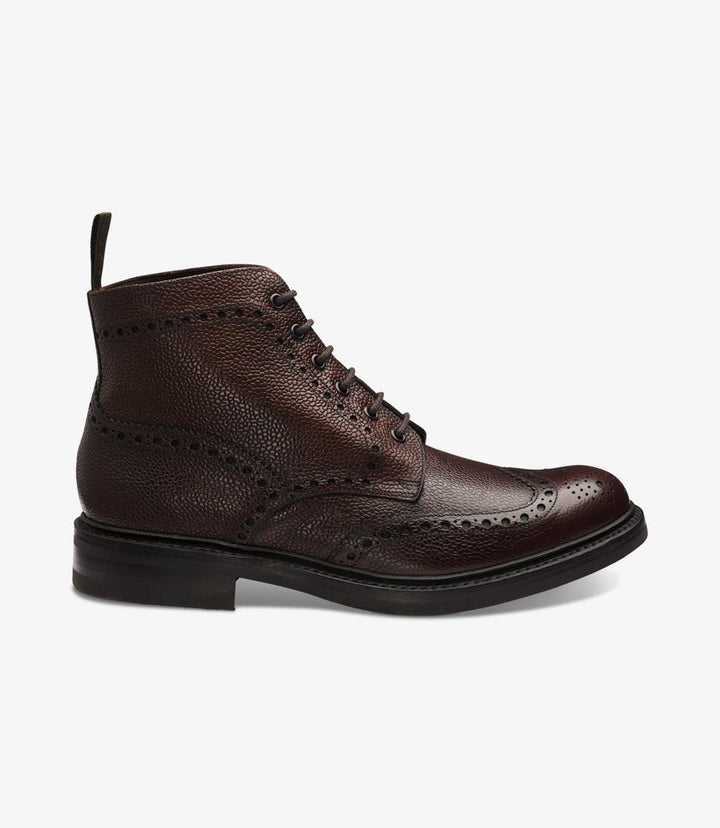 LOAKE BEDALE OXBLOOD BROGUE BOOT RUBBER SOLE G-WIDE