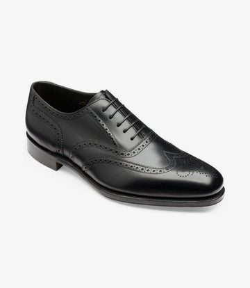 loake black and white brogues