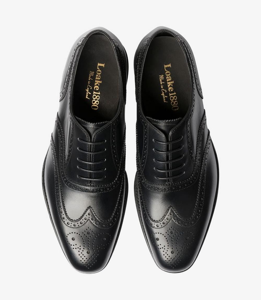 LOAKE BUCKINGHAM BLACK BROGUE SHOES
