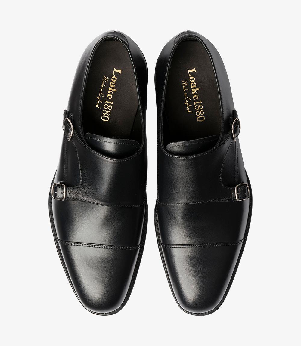 LOAKE CANNON BLACK MONK SHOES