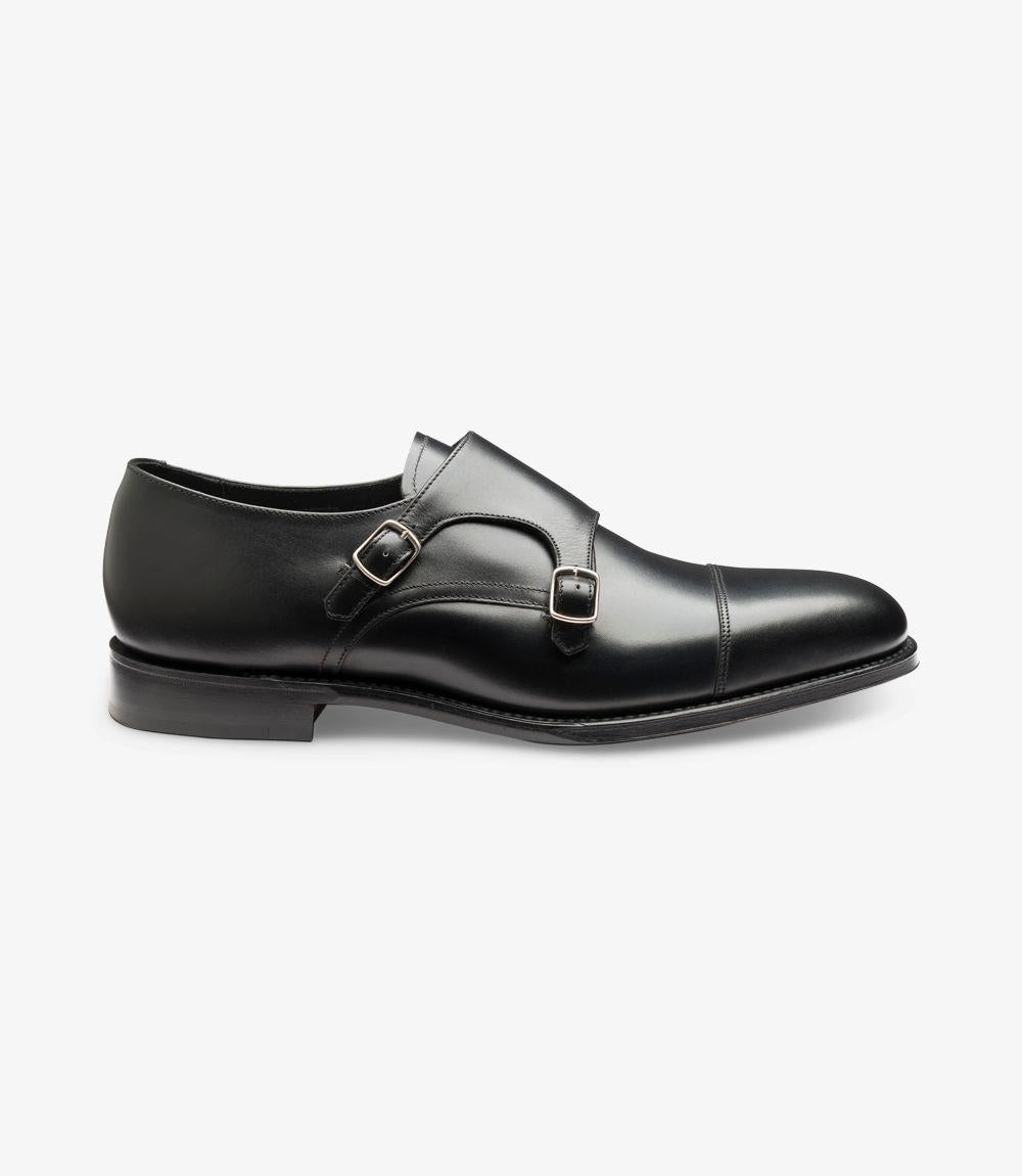 LOAKE CANNON BLACK MONK SHOES