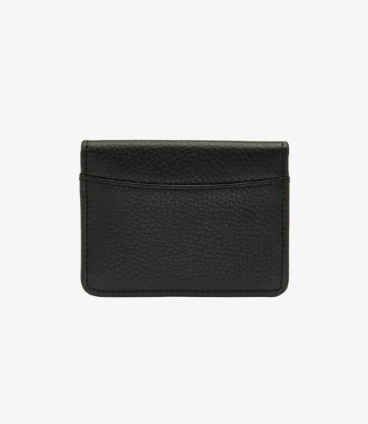 The closed view of the Loake Fenchurch Black Grain Wallet showcases its sleek and refined design. Crafted from premium black grain leather, the wallet features a smooth, textured surface that exudes elegance and sophistication. The edges are neatly stitched, reflecting the high-quality craftsmanship synonymous with the Loake brand. Its compact dimensions make it ideal for easy carrying, while the classic black color ensures it complements any style. 