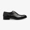 LOAKE HUGHES BLACK OXFORD SEMI BROGUE LEATHER/RUBBER SOLE F-MEDIUM