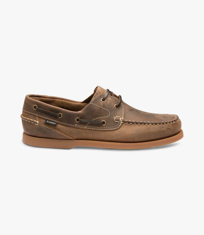 LOAKE LYMINGTON OILED BROWN BOAT SHOES