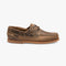 LOAKE LYMINGTON OILED BROWN BOAT SHOE RUBBER SOLE F-MEDIUM