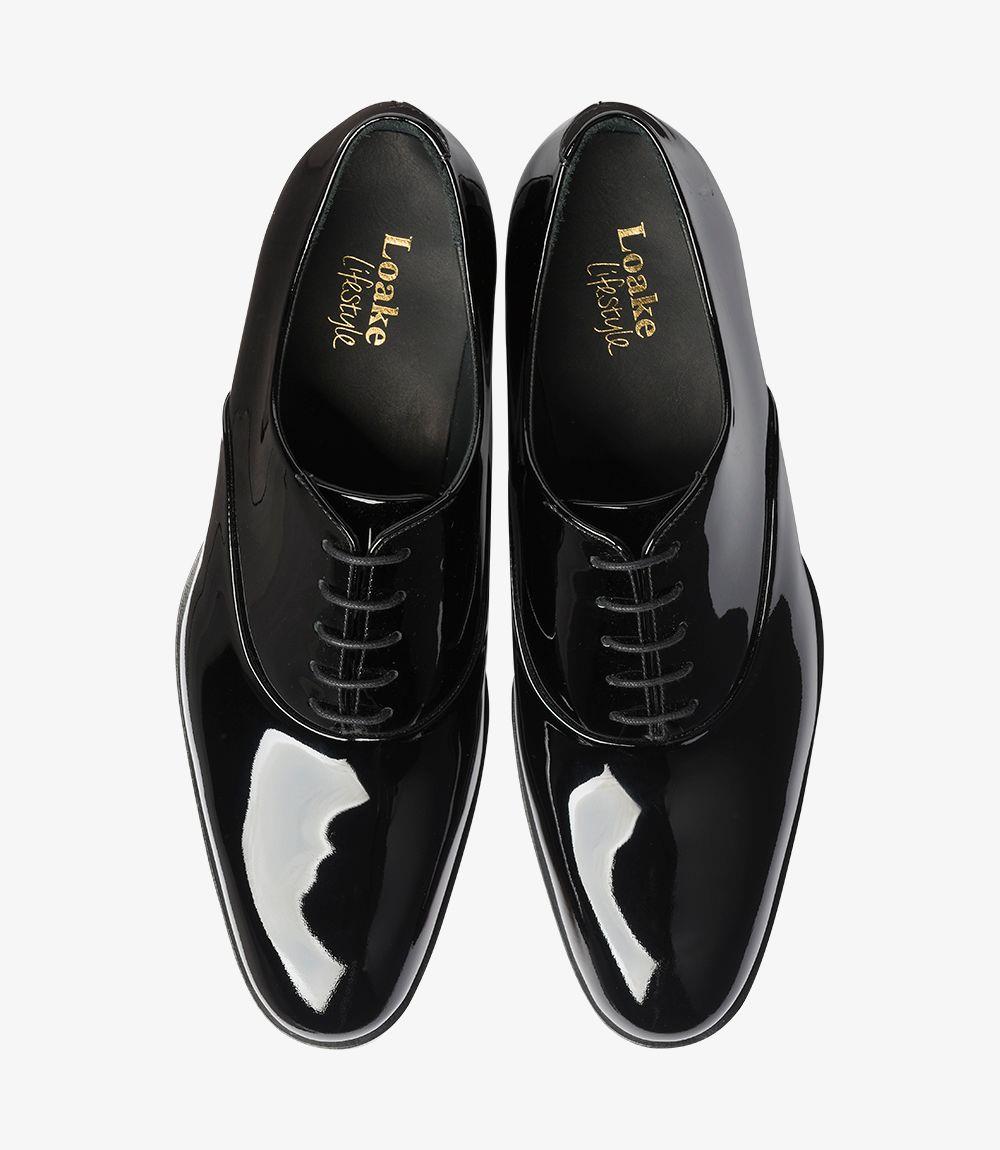 LOAKE PATENT BLACK OXFORD SHOE