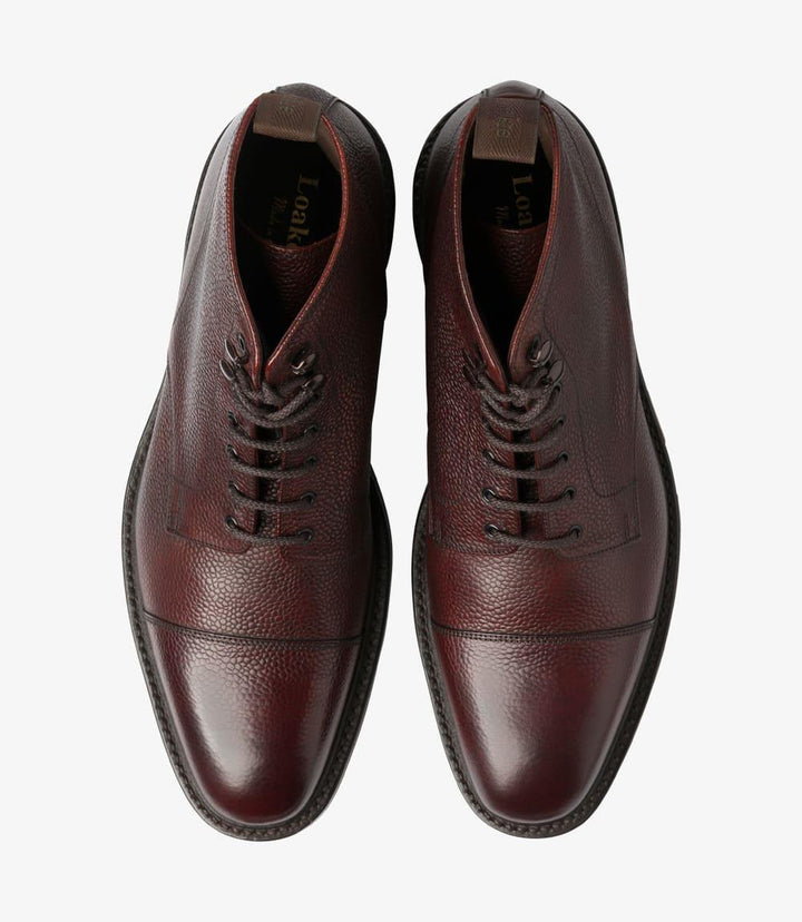 LOAKE ROEHAMPTON OXBLOOD DERBY BOOT RUBBER SOLE F-MEDIUM