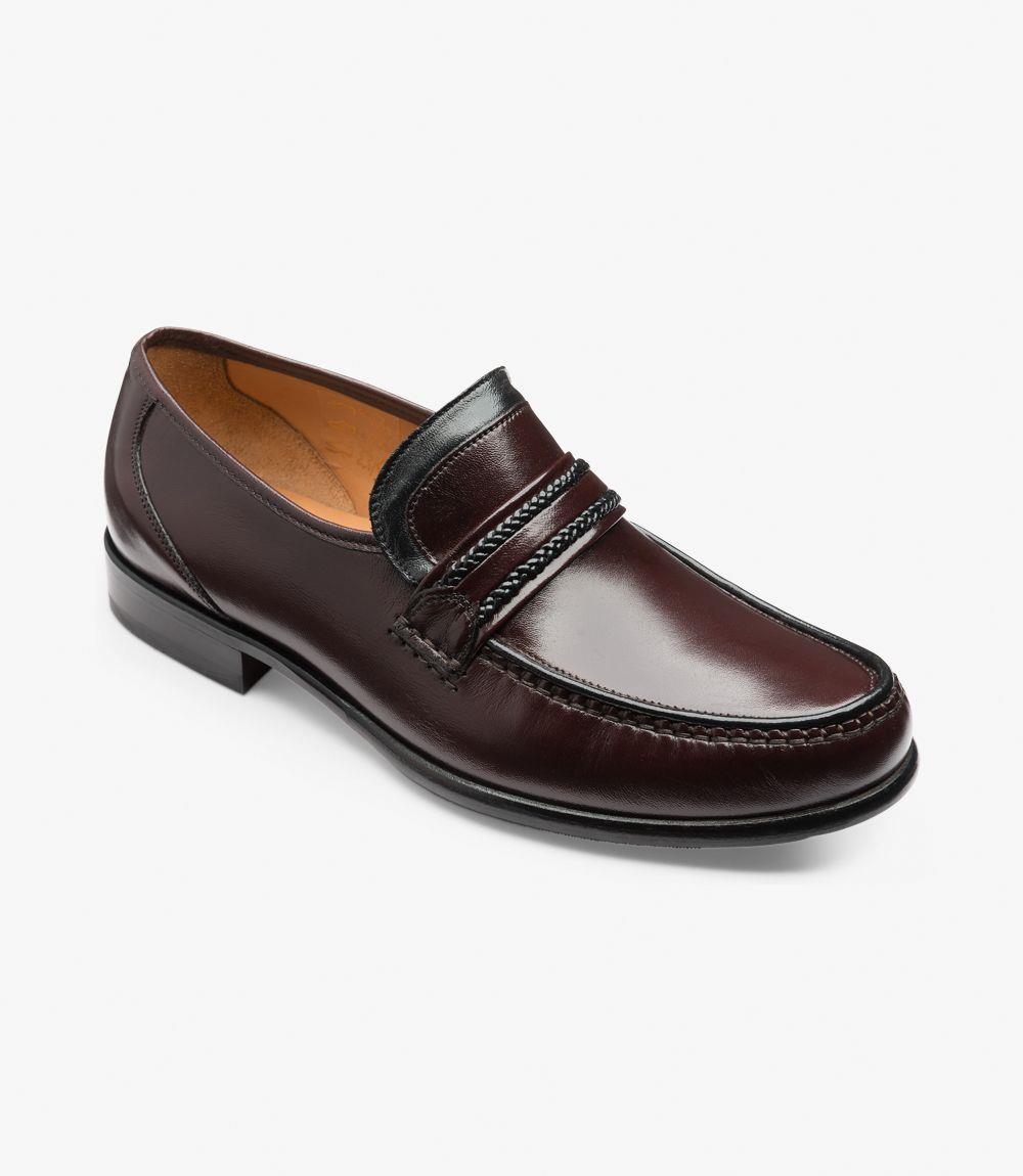 LOAKE ROME BURGUNDY LOAFER MOCCASIN LEATHER SOLE GX-EXTRA WIDE