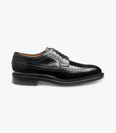 LOAKE ROYAL BLACK DERBY BROGUE DOUBLE LEATHER SOLE F-MEDIUM