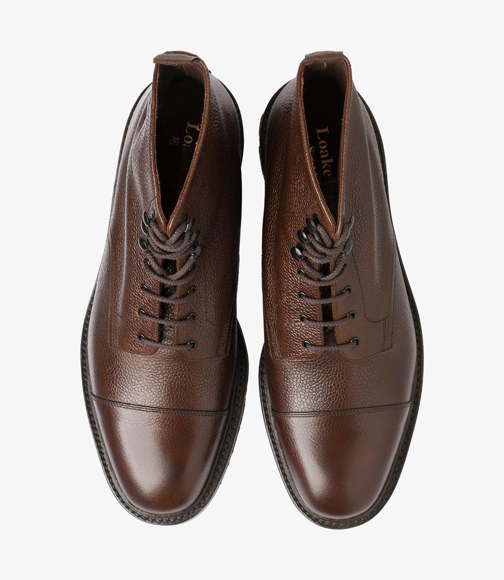 LOAKE SEDBERGH DARK BROWN DERBY BOOT RUBBER SOLE G-WIDE