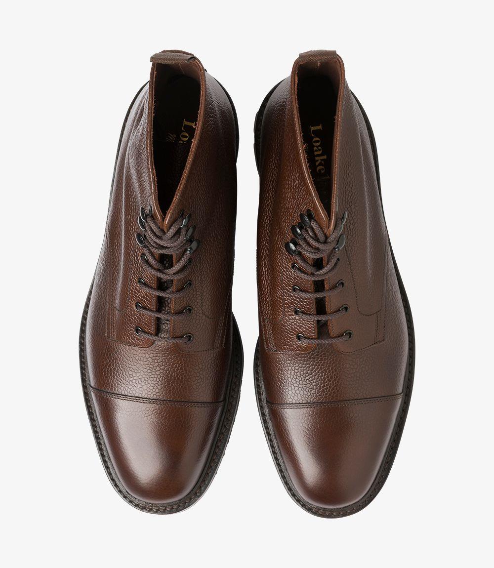 LOAKE SEDBERGH BROWN DERBY BOOT RUBBER SOLE G-WIDE