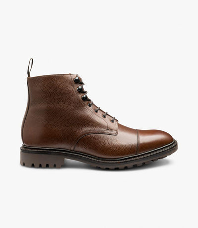 LOAKE SEDBERGH BROWN DERBY BOOT RUBBER SOLE G-WIDE