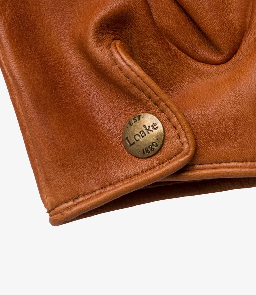 LOAKE SHACKLETON TAN LEATHER GLOVES