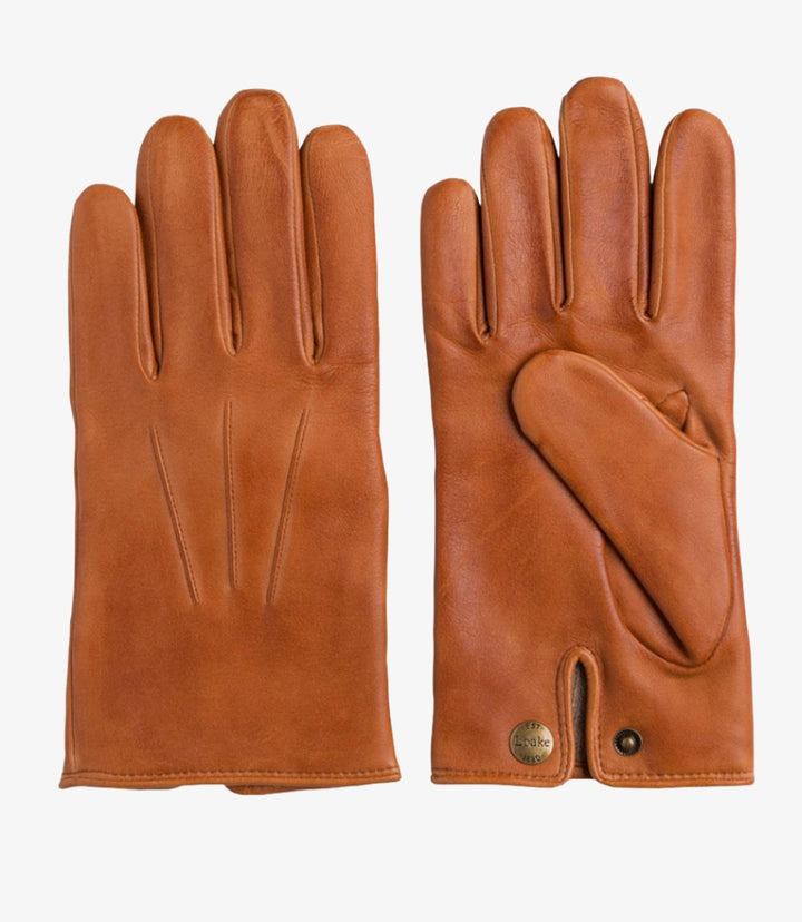LOAKE SHACKLETON TAN LEATHER GLOVES