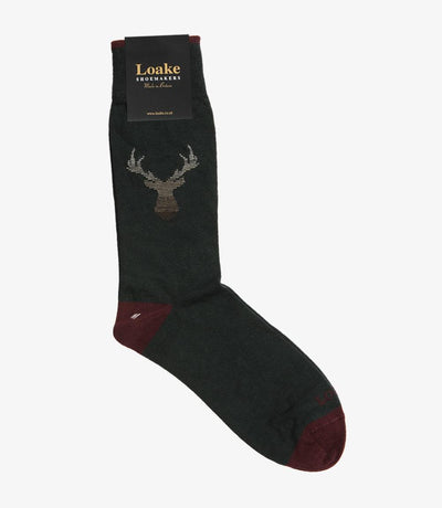 LOAKE STAG GREEN SOCKS