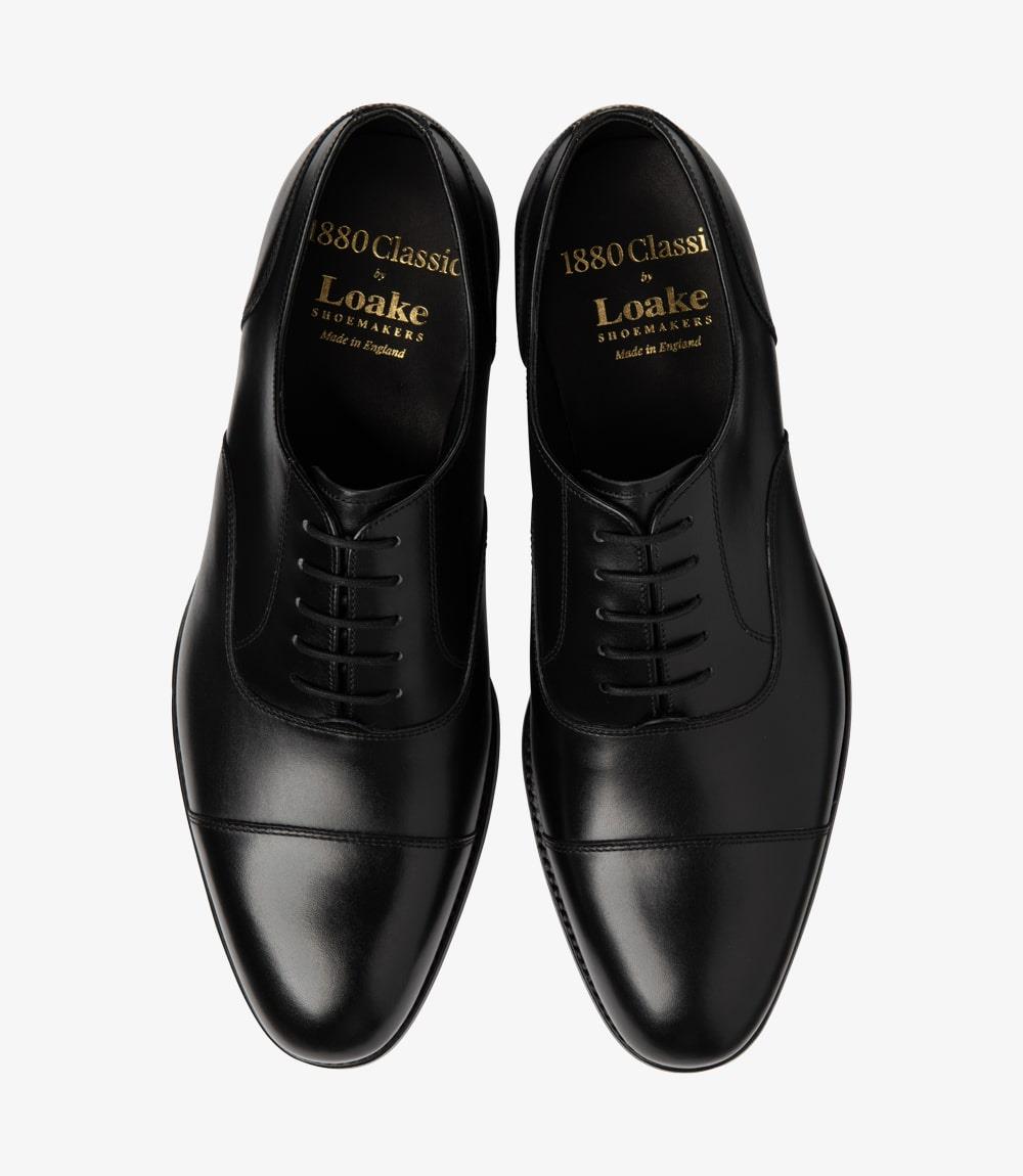 LOAKE STONEGATE BLACK OXFORD TOE CAP LEATHER SOLE F-MEDIUM