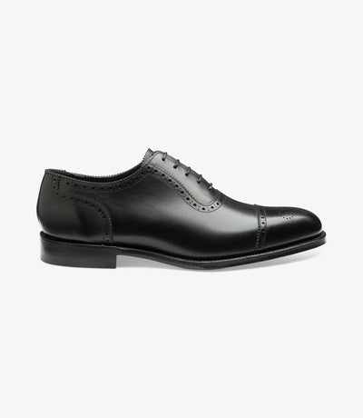 LOAKE STRAND BLACK SEMI BROGUE